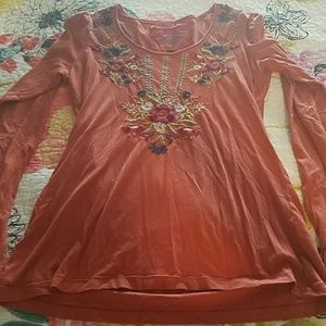 Johnny Was long sleeve top, size small